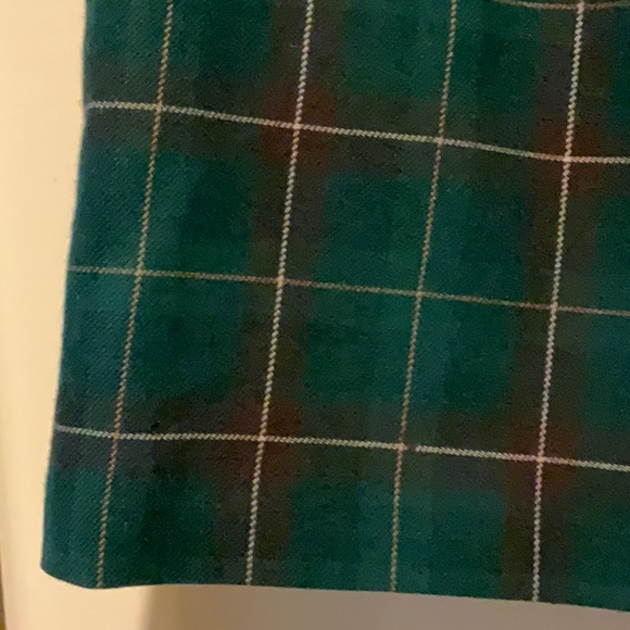 Vintage Charter Club Hunter Green Tartan Plaid Wool Skirt 16 - Picture 2 of 11